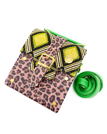 Yakira Leopard Green-Gold Print
